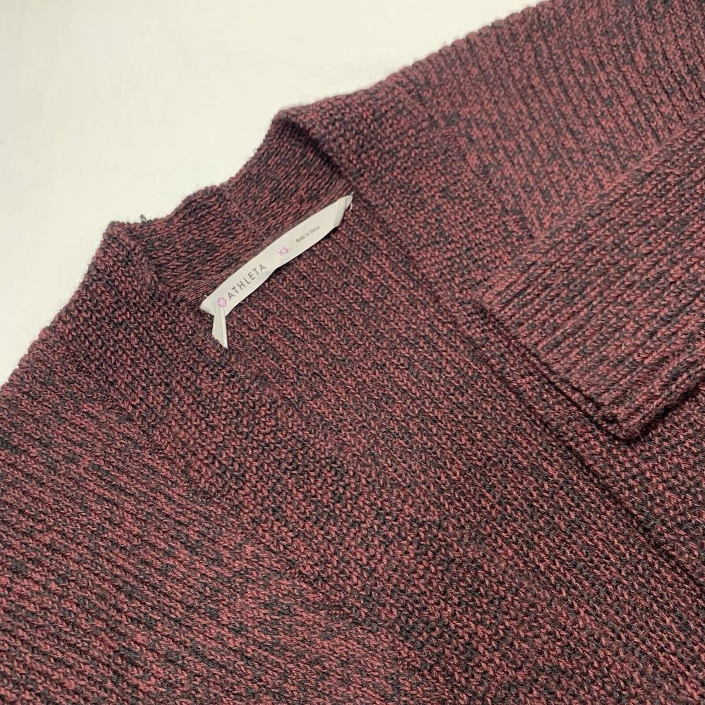 Athleta Women's Cardigan Chunky Open Front Knit Sweater Merino Wool Blend XS